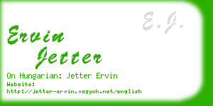 ervin jetter business card